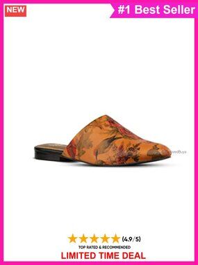 Women's Genuine Leather Flat Mules Round Toe Slip-On Shoes Casual